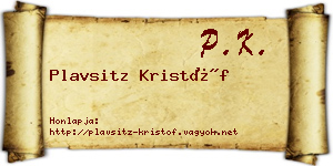 Plavsitz Kristóf névjegykártya